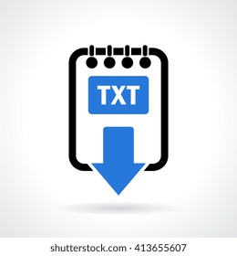 Text file download vector icon on white background