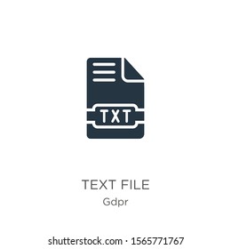 Text file icon vector. Trendy flat text file icon from gdpr collection isolated on white background. Vector illustration can be used for web and mobile graphic design, logo, eps10