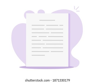 Textdatei oder Buchstabenformular Vektorgrafik-Cartografik, Artikel auf Papierblattseite, Notizblock-Nachrichtentext-Idee