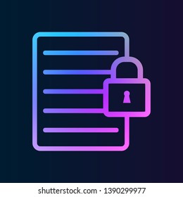 The text file with lock nolan icon. Simple thin line, outline vector of web icons for UI and UX, website or mobile application