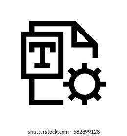 Text file mini line, icon, background and graphic. The icon is black and white, linear  flat, vector, pixel perfect, minimal, suitable for web and print. 
