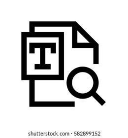 Text file mini line, icon, background and graphic. The icon is black and white, linear  flat, vector, pixel perfect, minimal, suitable for web and print. 