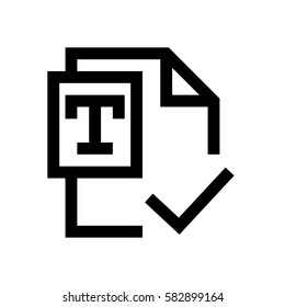 Text file mini line, icon, background and graphic. The icon is black and white, linear  flat, vector, pixel perfect, minimal, suitable for web and print. 
