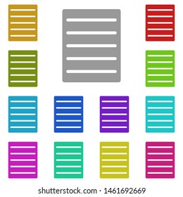 The text file multi color icon. Simple glyph, flat vector of web icons for UI and UX, website or mobile application