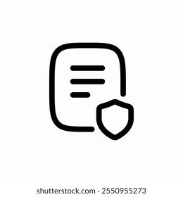 text file protection shield icon sign vector