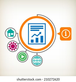 Text file sign icon. Add File document with chart symbol. 