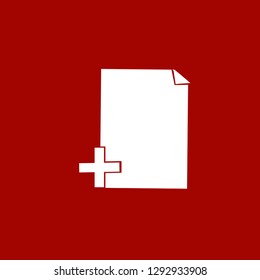 Text file sign icon on red  background. Add File document symbol.Vector illustration. 