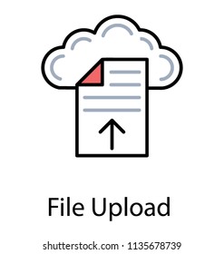 
Text file uploading to cloud computing, cloud backup service icon 
