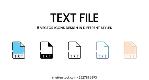 Conjunto de iconos vectoriales de archivo de texto Ilustración de stock