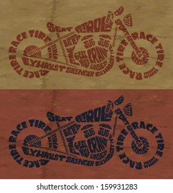 Text Filled Vintage Motorcycle