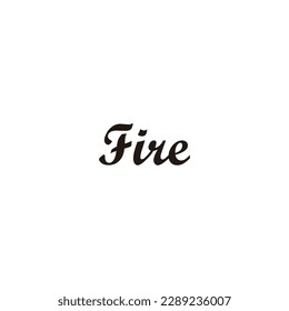 Text, "Fire", geometric symbol simple logo vector