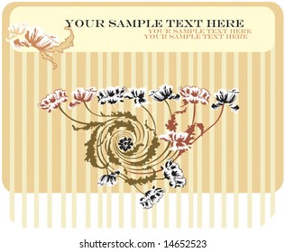 text and flower ornament