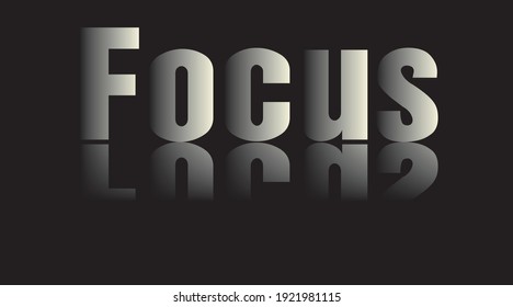 Text Focus on black background with shadow effect