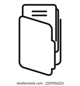Text folder icon outline vector. Message letter. Notepad pencil