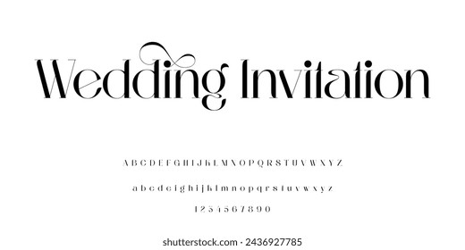 text font alphabet for wedding invitation