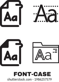 text font case  icon . web icon set . icons collection. Simple vector illustration.