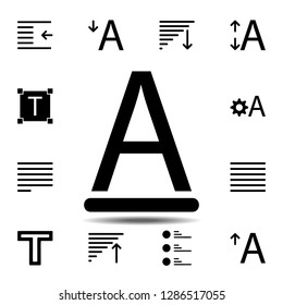 text, font icon. Simple glyph, flat vector of Text editor set icons for UI and UX, website or mobile application