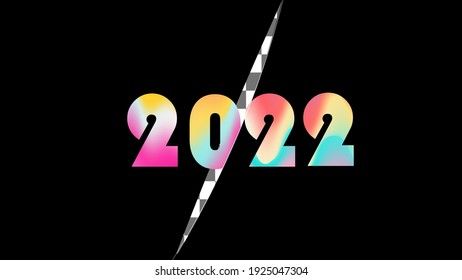 Text fonts 2022.2022 Number paper art Text Design Black Background. Font design Happy New Year greeting of the Year 2022.Vector illustration. Isolated on black background.2022 Happy New year.EPS10