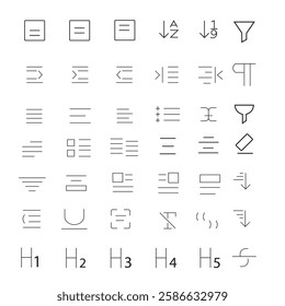 Text Formating Icon Design with illustrator.