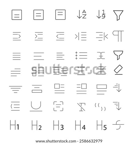 Text Formating Icon Design with illustrator.