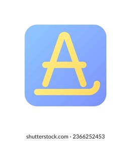 Text formatting pixel perfect flat gradient color ui icon. Digital letter. Mobile application option. Simple filled pictogram. GUI, UX design for mobile application. Vector isolated RGB illustration