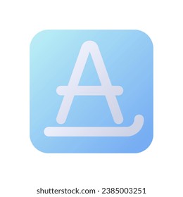 Text formatting pixel perfect flat gradient two-color ui icon. Digital letter. Mobile application. Simple filled pictogram. GUI, UX design for mobile application. Vector isolated RGB illustration