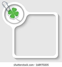 text frame for any text with cloverleaf and paper clip