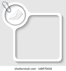 text frame for any text with envelope and paper clip