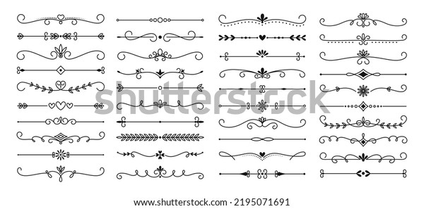 Text frame borders, ornate underline\
typographical elements. Flourishes royal line decoration, texting\
ornamental frames racy vector\
collection