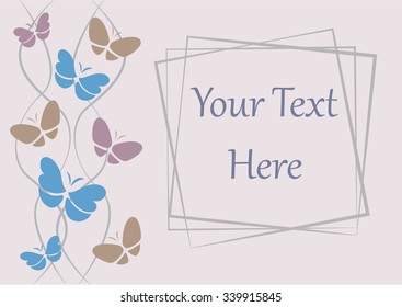 Text frame with butterfly