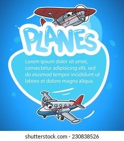 text frame with cartoon airplanes