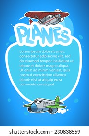 text frame with cartoon airplanes