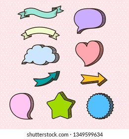 Text frame collection on pink background