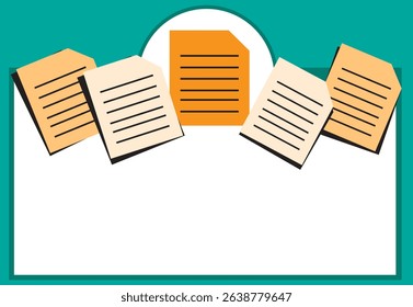Text Frame with Documents Motif 