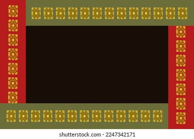 Text frame hand drawn template. Decorative border with folk or ethnic style design elements.  For Black history month. Copy space.