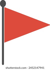 Text frame illustration of red triangle flag