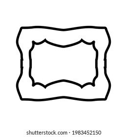 Text frame line icon. Simple style poster text frame background symbol. Logo design element. T-shirt printing. Vector for sticker.