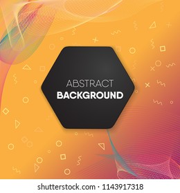 Text frame on abstract colorful mesh and geometric background