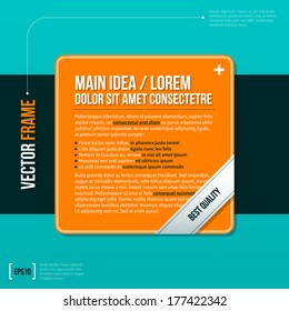Text frame on turquoise background. EPS10.