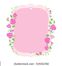 The text frame with pink rose.