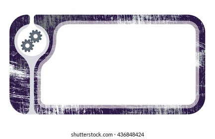 Text frame with scratches for your text and cogwheels