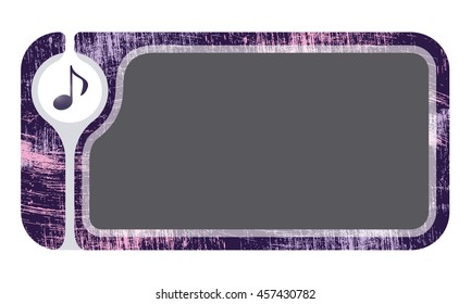 Text frame with scratches for your text and music symbol