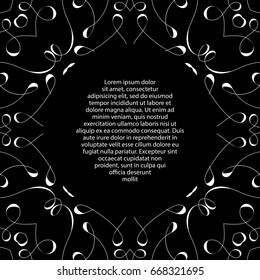 Text Frame Template Black White Pattern Stock Vector (Royalty Free ...
