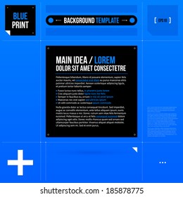 Text frame template in blueprint style. EPS10