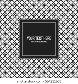 Text frame template with monochrome pattern. Useful for presentations, advertising and web design.