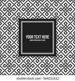 Text frame template with monochrome pattern. Useful for presentations, advertising and web design.