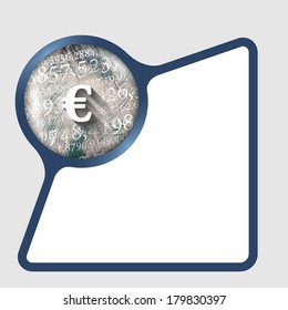 text frame with texture of numbers and euro sign