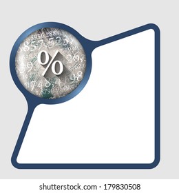 text frame with texture of numbers and percent sign