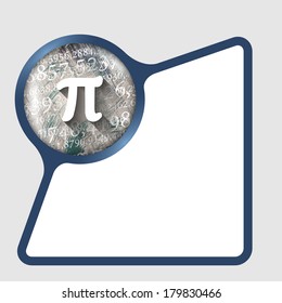 text frame with texture of numbers and pi sign