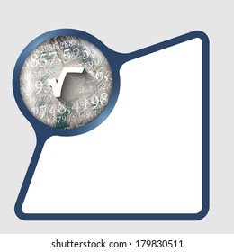 text frame with texture of numbers and radix sign